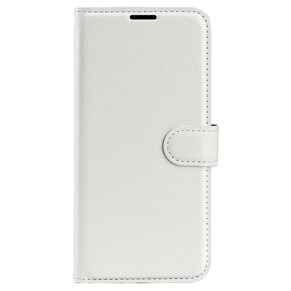 For Samsung Galaxy M13 4G Anti-scratch Litchi Texture PU Leather Case, Shockproof Wallet Stand Folio Flip Phone Cover - White