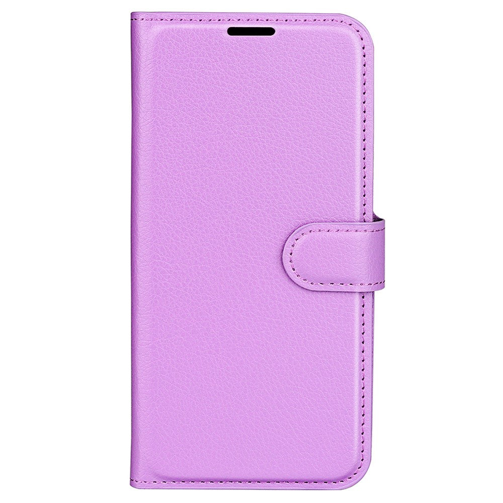 For Samsung Galaxy M13 4G Anti-scratch Litchi Texture PU Leather Case, Shockproof Wallet Stand Folio Flip Phone Cover - Purple