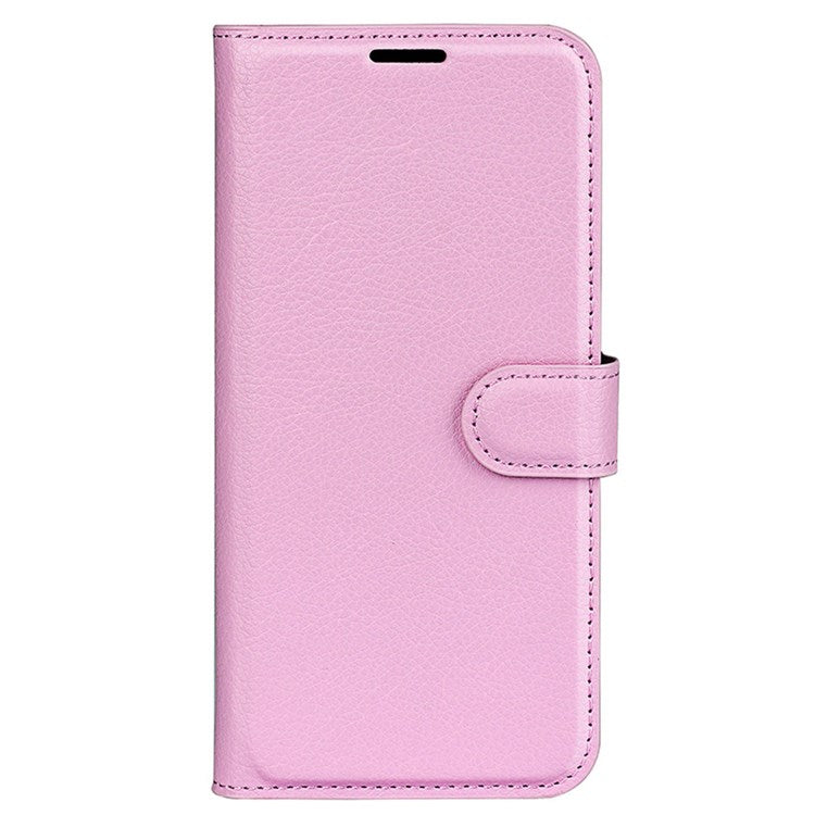 For Realme C30 4G Litchi Texture PU Leather Stand Phone Case Anti-scratch Wallet Protective Cover - Pink