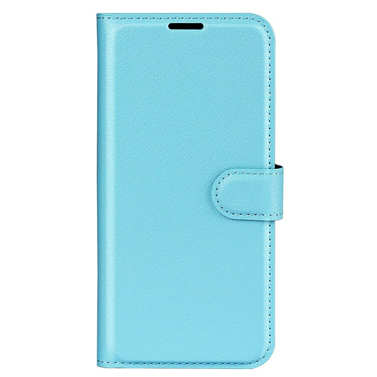 For Realme C30 4G Litchi Texture PU Leather Stand Phone Case Anti-scratch Wallet Protective Cover - Blue