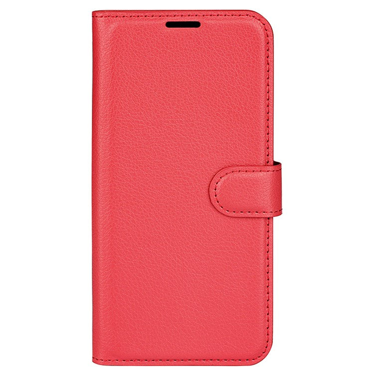 For Realme C30 4G Litchi Texture PU Leather Stand Phone Case Anti-scratch Wallet Protective Cover - Red
