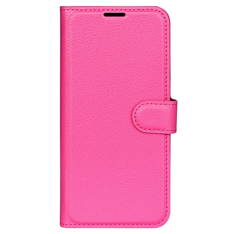 For Realme C30 4G Litchi Texture PU Leather Stand Phone Case Anti-scratch Wallet Protective Cover - Rose