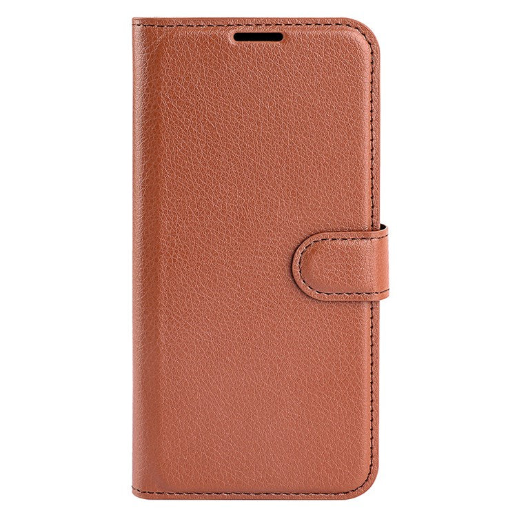 For Realme C30 4G Litchi Texture PU Leather Stand Phone Case Anti-scratch Wallet Protective Cover - Brown