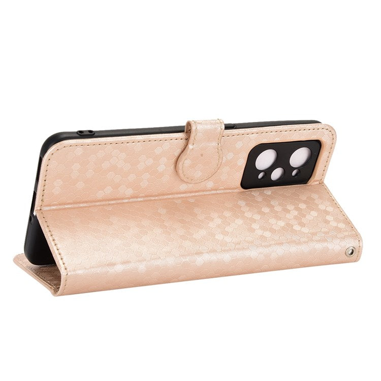 For Realme GT Neo2 5G / GT2 / GT Neo 3T 5G Phone Case Dot Pattern Imprinted Wallet Case Shockproof PU Leather Cover with Strap / Wallet - Rose Gold