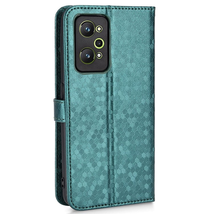 For Realme GT Neo2 5G / GT2 / GT Neo 3T 5G Phone Case Dot Pattern Imprinted Wallet Case Shockproof PU Leather Cover with Strap / Wallet - Green
