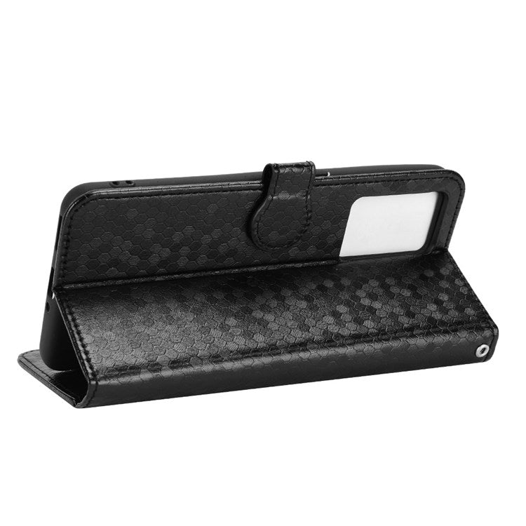 Anti-Drop Case for Realme GT Neo3 PU Leather Wallet Phone Case Dot Pattern Imprinted Scratch-Proof Folio Flip Cover with Strap - Black