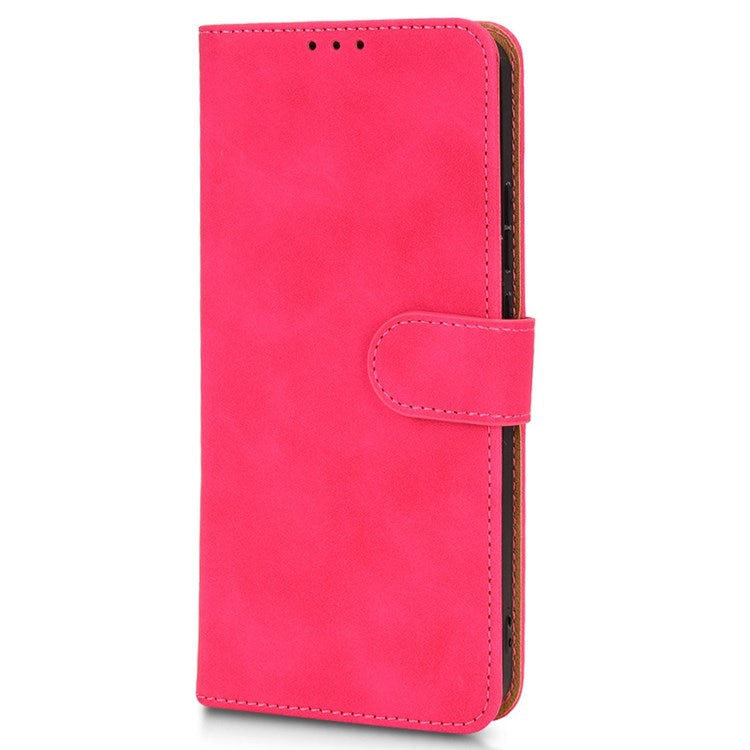 For Realme C30 4G PU Leather Folio Flip Protective Case Skin-Touch Feeling Stand Wallet Phone Cover - Red