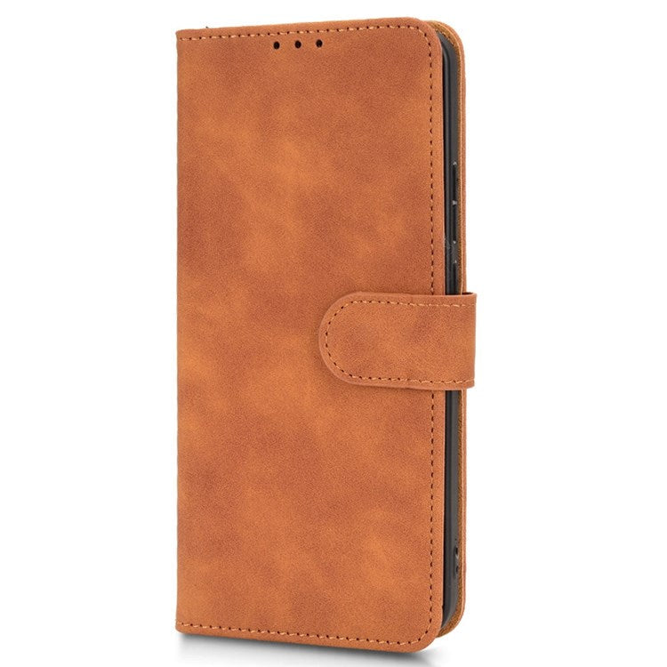 For Realme C30 4G PU Leather Folio Flip Protective Case Skin-Touch Feeling Stand Wallet Phone Cover - Brown