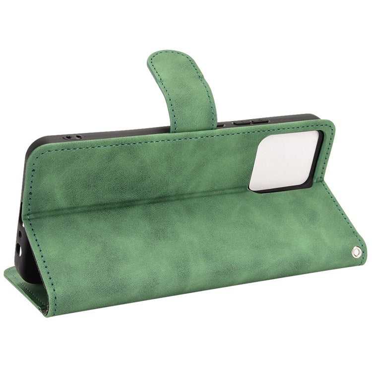 For Realme C30 4G PU Leather Folio Flip Protective Case Skin-Touch Feeling Stand Wallet Phone Cover - Green
