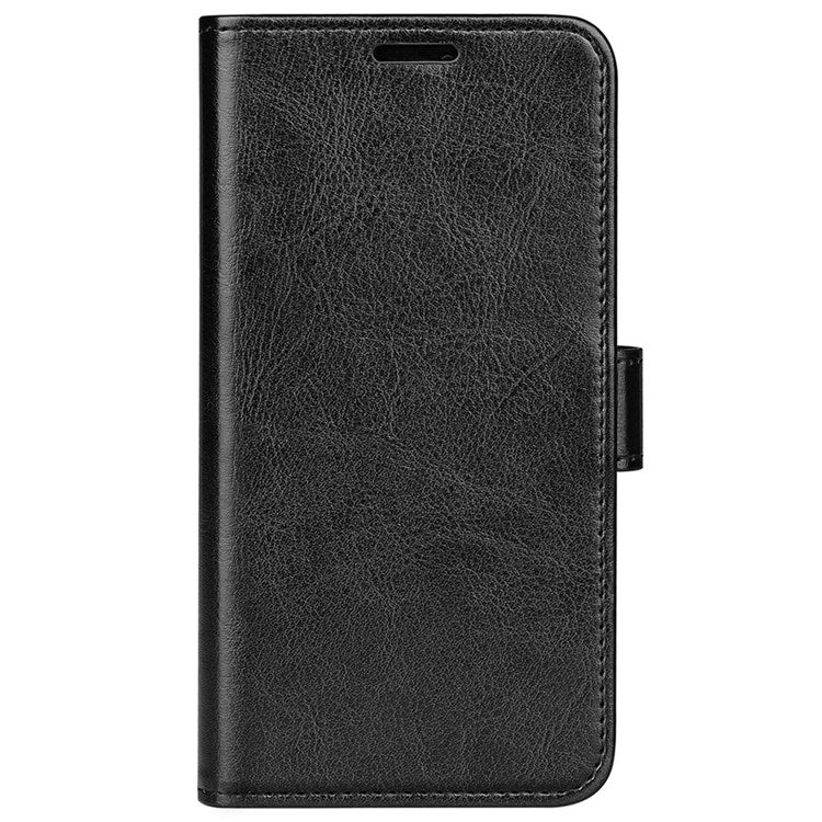 For Honor X40i 5G Shockproof Crazy Horse Texture Folio Flip Phone Case PU Leather Wallet Stand Protective Cover - Black