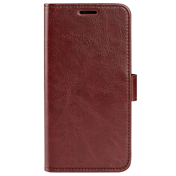 For Honor X40i 5G Shockproof Crazy Horse Texture Folio Flip Phone Case PU Leather Wallet Stand Protective Cover - Brown