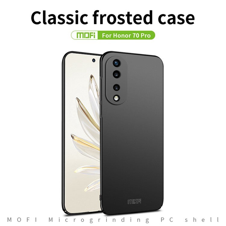 MOFI JK PC Series-1 Shield for Honor 70 Pro 5G Scratch-resistant Matte Hard PC Back Case Well-protected Phone Shell with Strap - Red