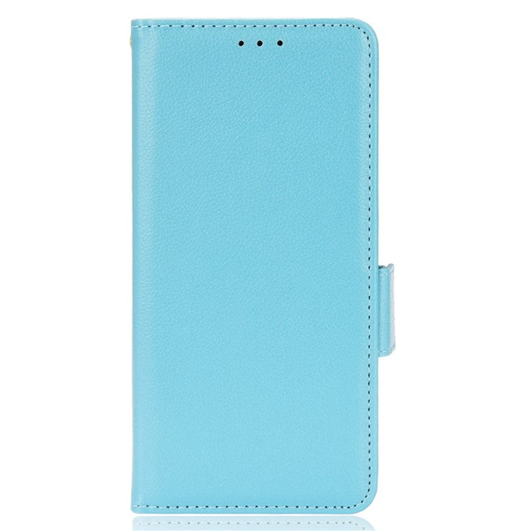 For vivo X80 Pro 5G Protective Phone Case Litchi Texture Wallet Stand Function PU Leather Anti-wear Magnetic Cover - Baby Blue