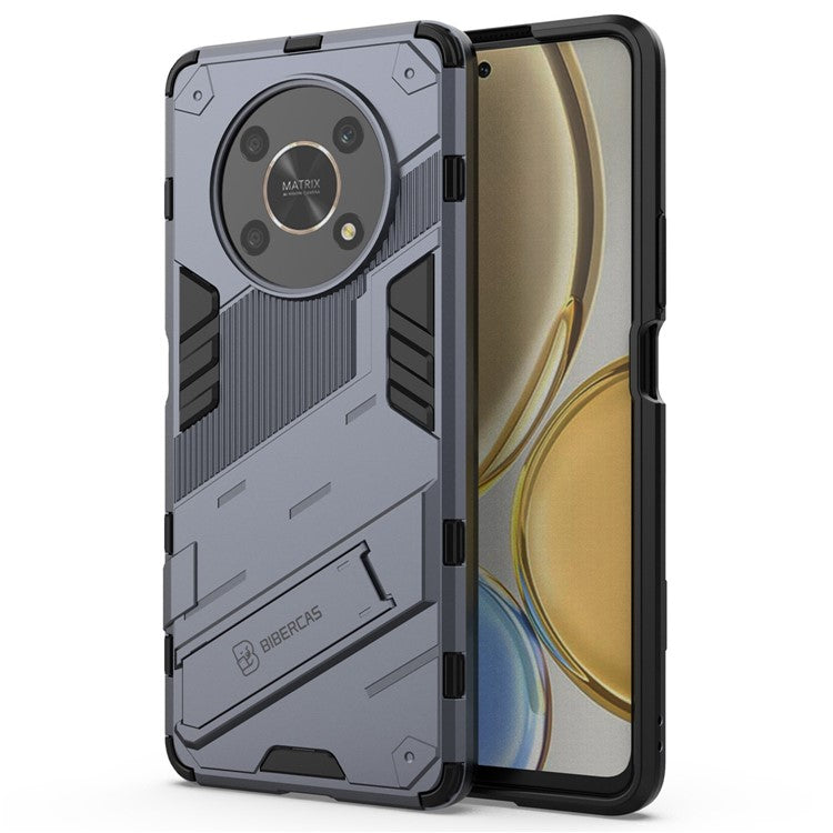 For Honor X9 4G / 5G / X30 5G Drop-proof Hybrid TPU + PC Case Kickstand Protective Phone Back Cover - Dark Blue