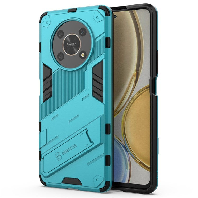 For Honor X9 4G / 5G / X30 5G Drop-proof Hybrid TPU + PC Case Kickstand Protective Phone Back Cover - Baby Blue