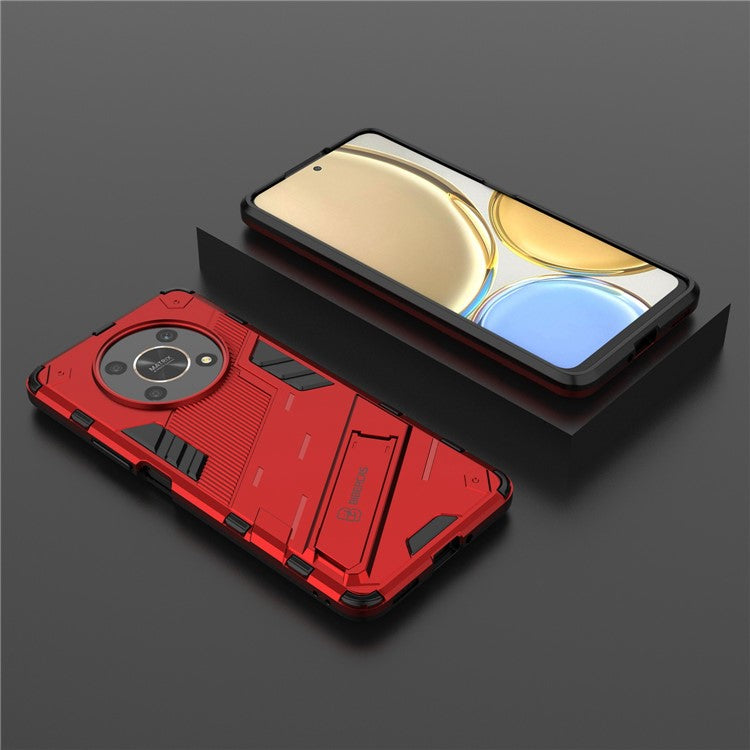 For Honor X9 4G / 5G / X30 5G Drop-proof Hybrid TPU + PC Case Kickstand Protective Phone Back Cover - Red