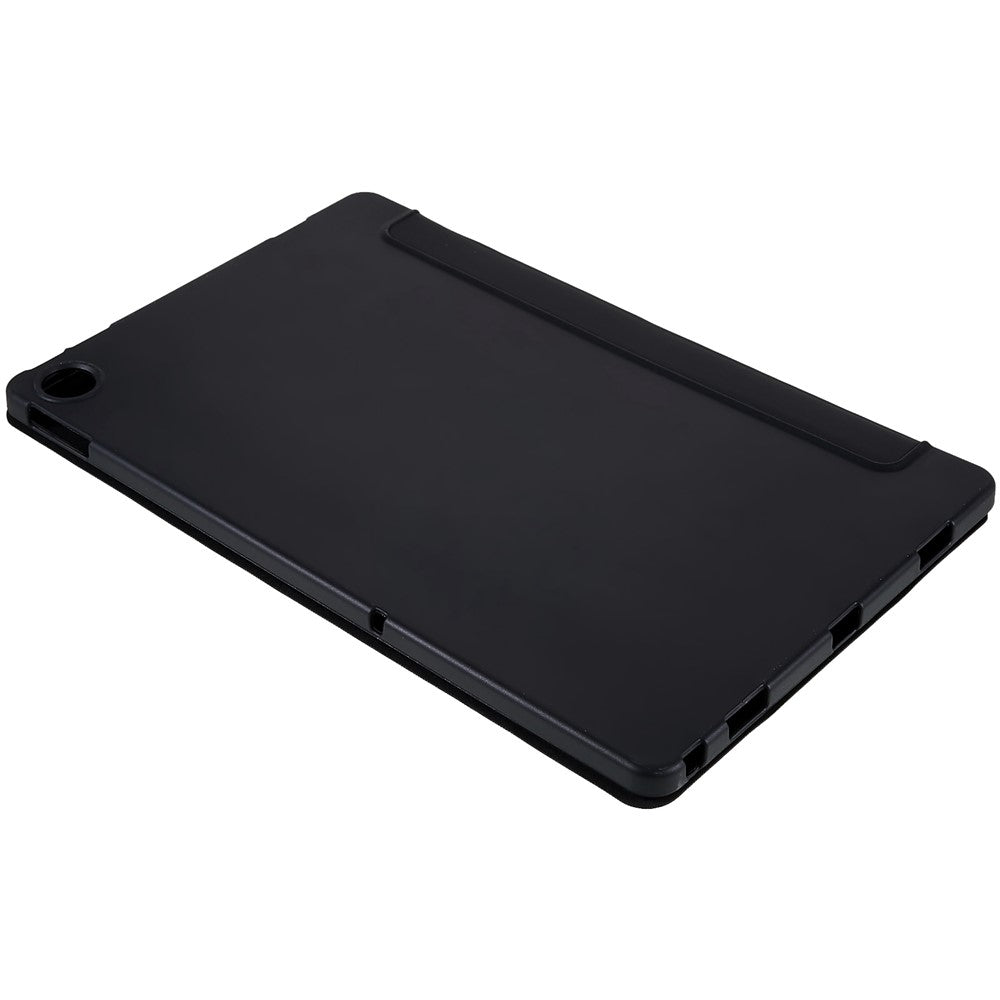 For Lenovo Tab M10 Plus (3rd Gen) / Xiaoxin Pad 2022 10.6 inch Light Thin Anti-wear PU Tablet Case Matte TPU Trifold Stand Cover - Black