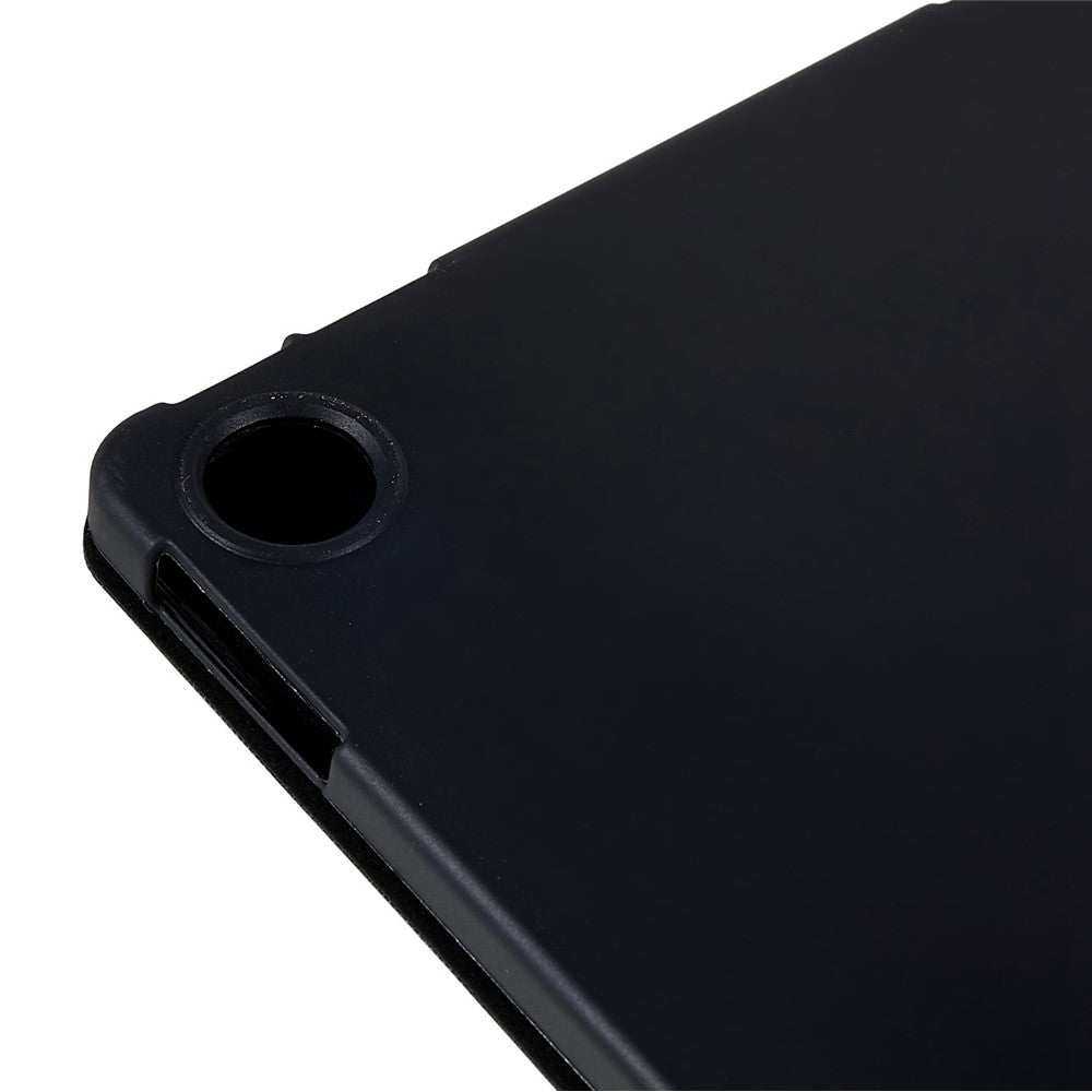 For Lenovo Tab M10 Plus (3rd Gen) / Xiaoxin Pad 2022 10.6 inch Light Thin Anti-wear PU Tablet Case Matte TPU Trifold Stand Cover - Black