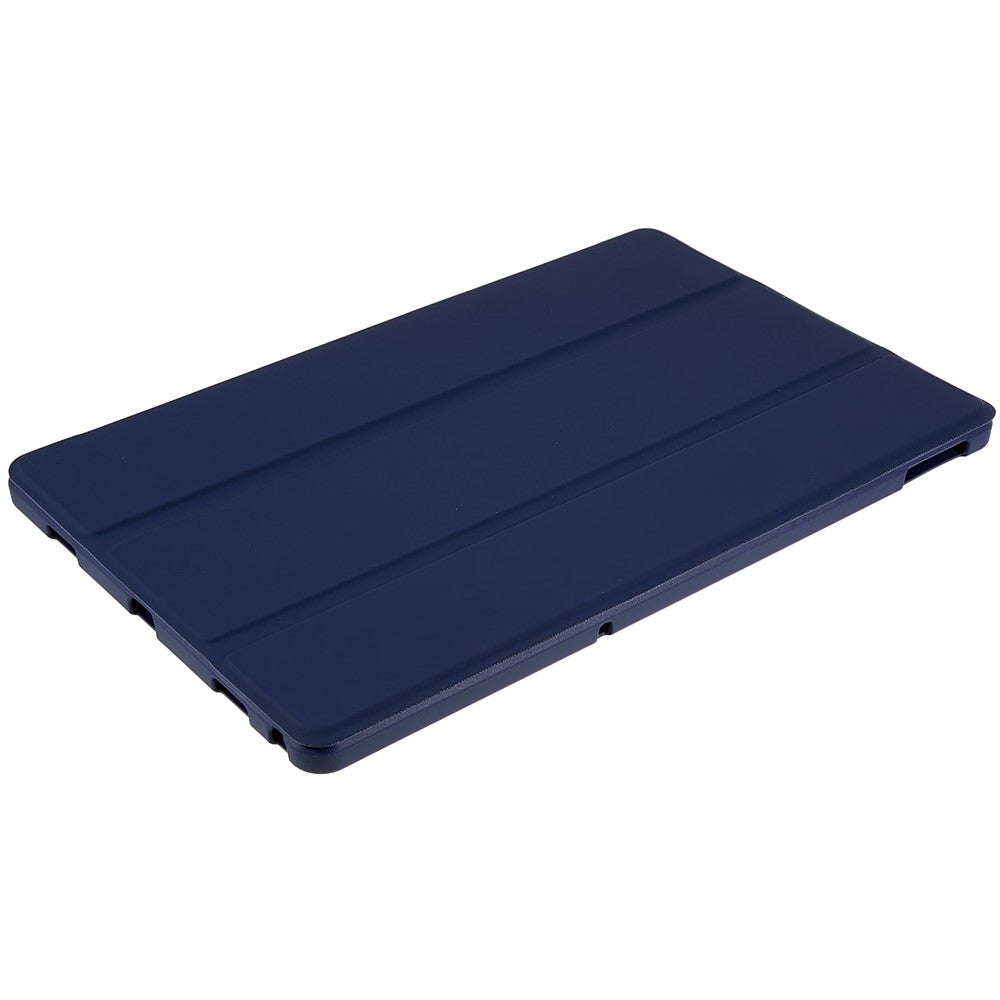 For Lenovo Tab M10 Plus (3rd Gen) / Xiaoxin Pad 2022 10.6 inch Light Thin Anti-wear PU Tablet Case Matte TPU Trifold Stand Cover - Dark Blue