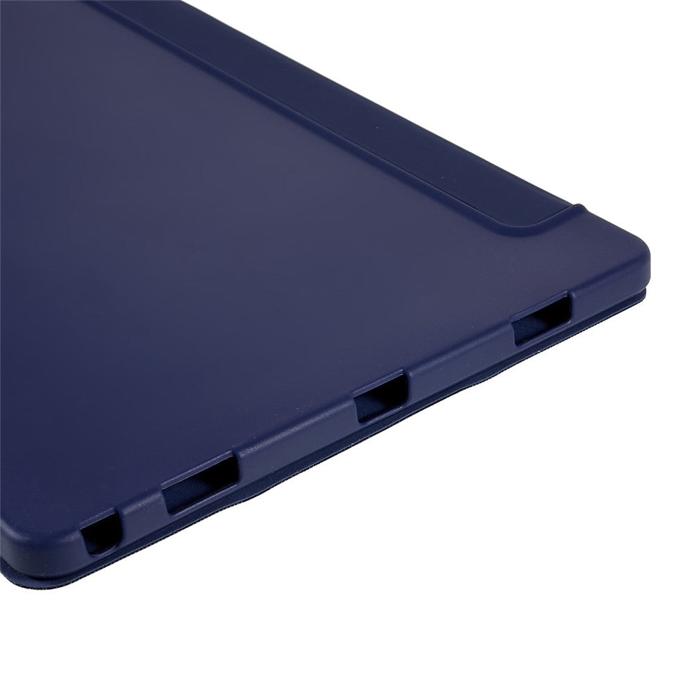 For Lenovo Tab M10 Plus (3rd Gen) / Xiaoxin Pad 2022 10.6 inch Light Thin Anti-wear PU Tablet Case Matte TPU Trifold Stand Cover - Dark Blue
