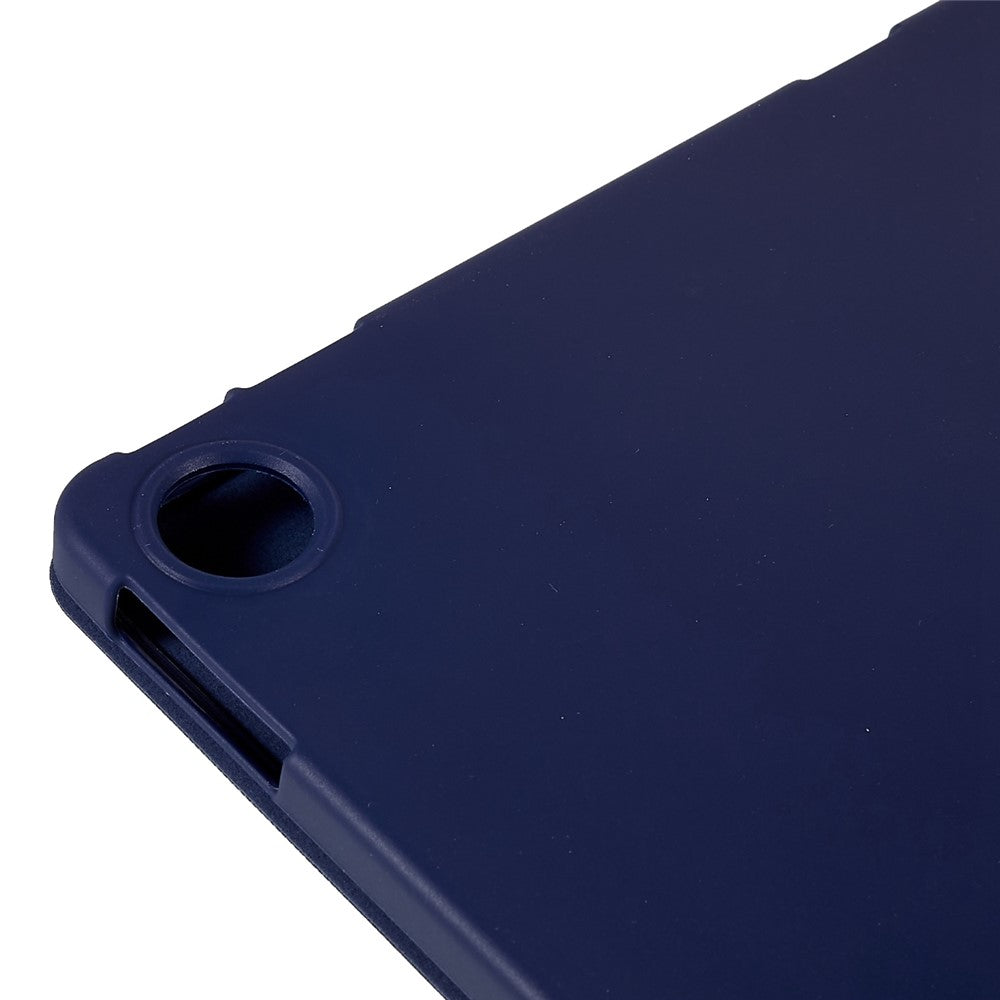 For Lenovo Tab M10 Plus (3rd Gen) / Xiaoxin Pad 2022 10.6 inch Light Thin Anti-wear PU Tablet Case Matte TPU Trifold Stand Cover - Dark Blue