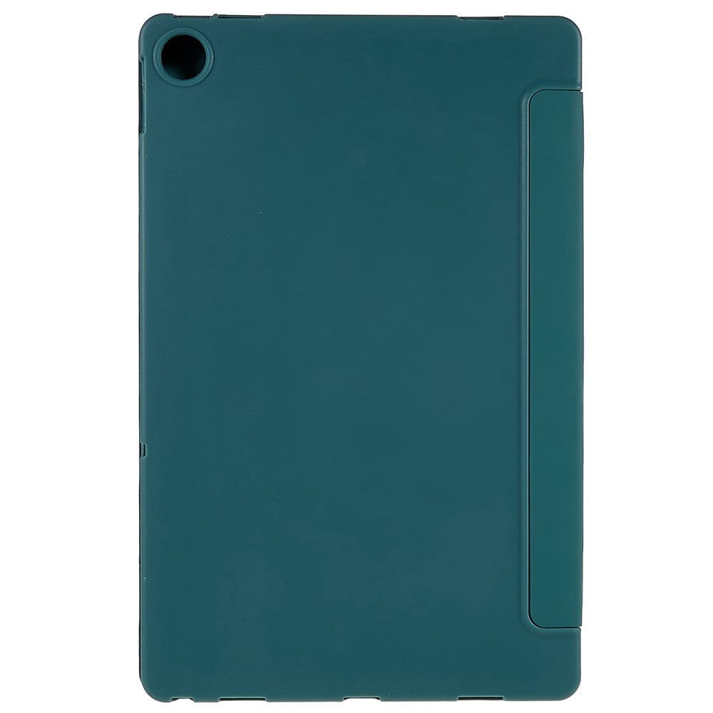 For Lenovo Tab M10 Plus (3rd Gen) / Xiaoxin Pad 2022 10.6 inch Light Thin Anti-wear PU Tablet Case Matte TPU Trifold Stand Cover - Dark Green