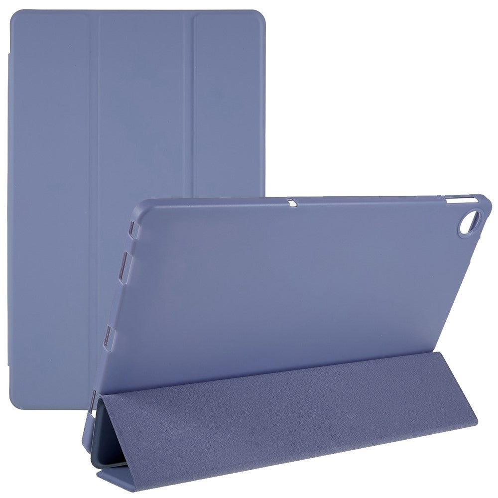 For Lenovo Tab M10 Plus (3rd Gen) / Xiaoxin Pad 2022 10.6 inch Light Thin Anti-wear PU Tablet Case Matte TPU Trifold Stand Cover - Baby Blue