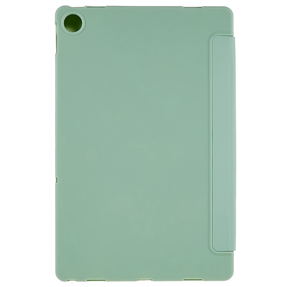 For Lenovo Tab M10 Plus (3rd Gen) / Xiaoxin Pad 2022 10.6 inch Light Thin Anti-wear PU Tablet Case Matte TPU Trifold Stand Cover - Light Green