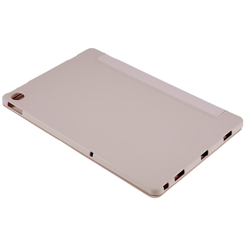 For Lenovo Tab M10 Plus (3rd Gen) / Xiaoxin Pad 2022 10.6 inch Light Thin Anti-wear PU Tablet Case Matte TPU Trifold Stand Cover - Rose Gold
