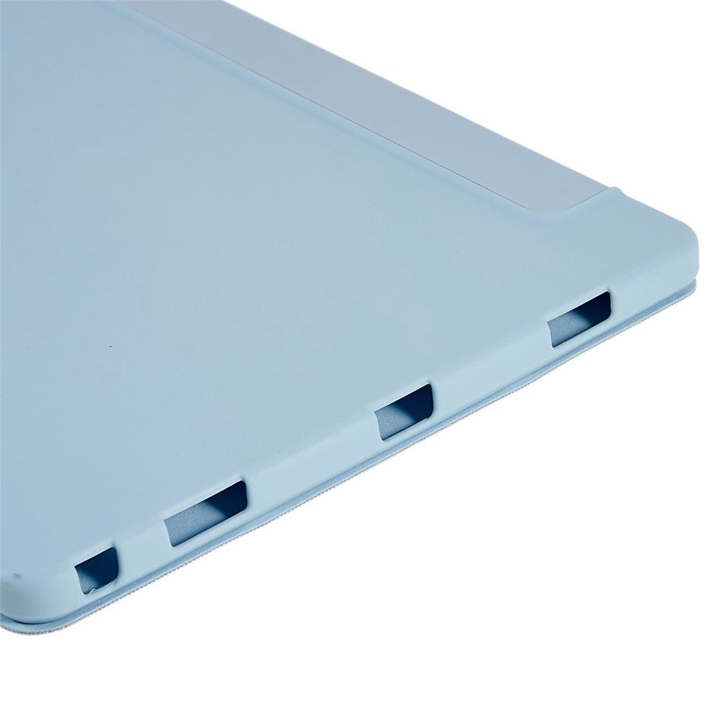 For Lenovo Tab M10 Plus (3rd Gen) / Xiaoxin Pad 2022 10.6 inch Light Thin Anti-wear PU Tablet Case Matte TPU Trifold Stand Cover - Sky Blue