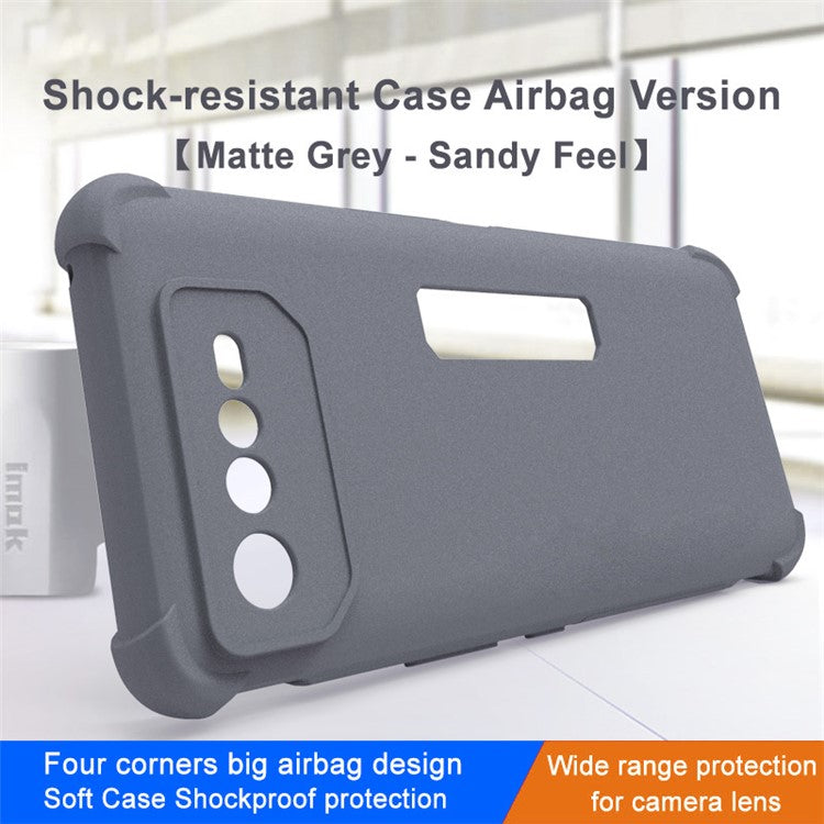 IMAK for Asus ROG Phone 6 Pro 5G Scratch-resistant Matte Texture Anti-drop Airbag TPU Well-protected Mobile Phone Case Cover - Grey