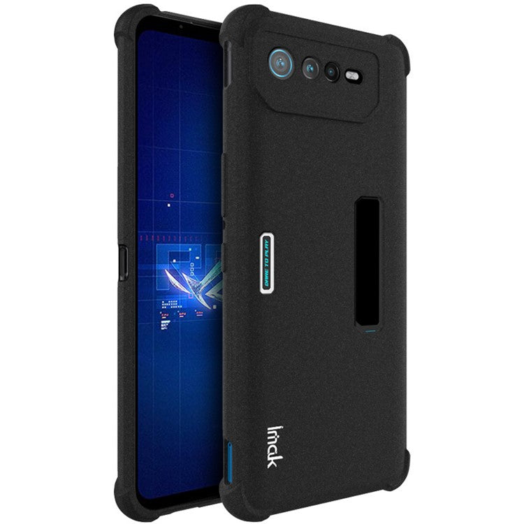 IMAK for Asus ROG Phone 6 Pro 5G Scratch-resistant Matte Texture Anti-drop Airbag TPU Well-protected Mobile Phone Case Cover - Black