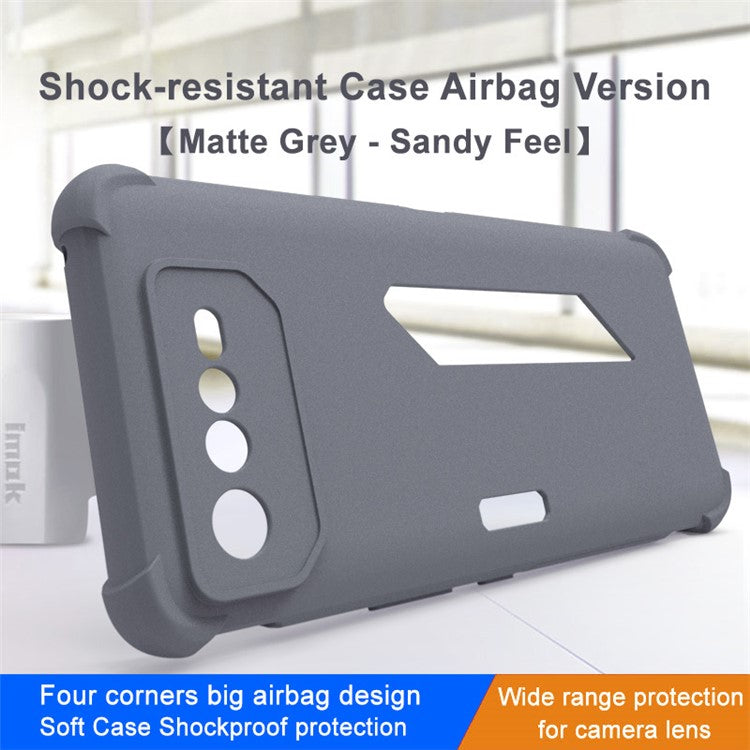 IMAK for Asus ROG Phone 6 5G Matte Texture Drop-proof Airbag TPU Wear-resistant Mobile Phone Case Shell - Grey