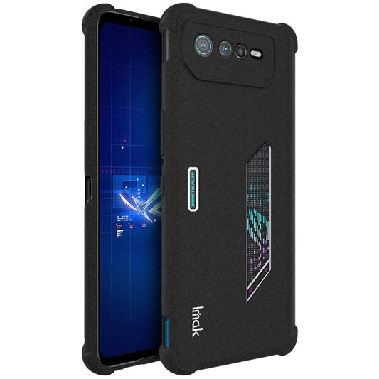 IMAK for Asus ROG Phone 6 5G Matte Texture Drop-proof Airbag TPU Wear-resistant Mobile Phone Case Shell - Black