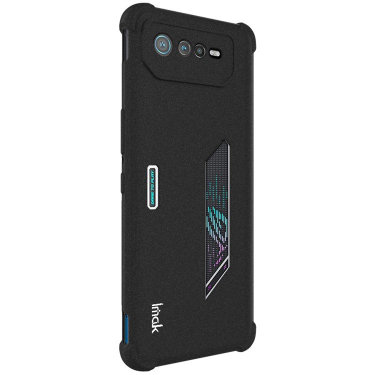 IMAK for Asus ROG Phone 6 5G Matte Texture Drop-proof Airbag TPU Wear-resistant Mobile Phone Case Shell - Black