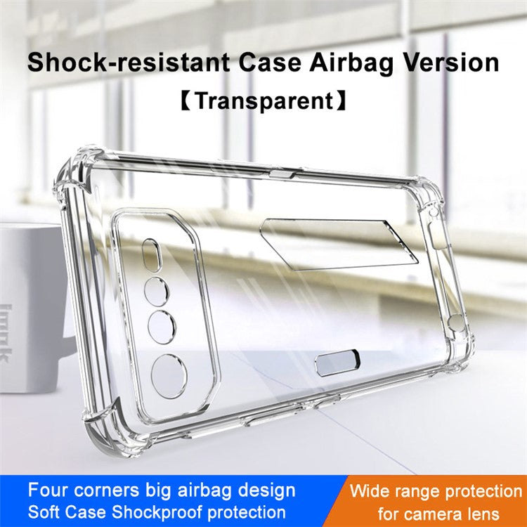 IMAK For Asus ROG Phone 6 5G Airbag Drop-proof Phone Case Wear-resistant Flexible TPU Cover - Transparent