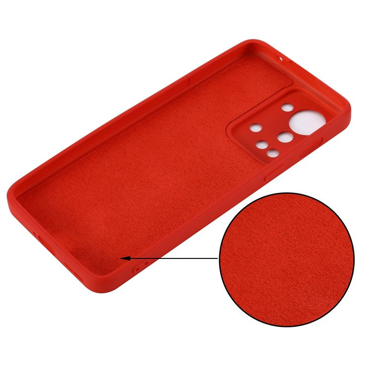 For OnePlus Nord 2T 5G Silicone Phone Case Drop-proof Bumper Cover Mobile Phone Protector - Red