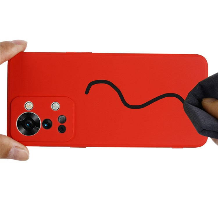 For OnePlus Nord 2T 5G Silicone Phone Case Drop-proof Bumper Cover Mobile Phone Protector - Red