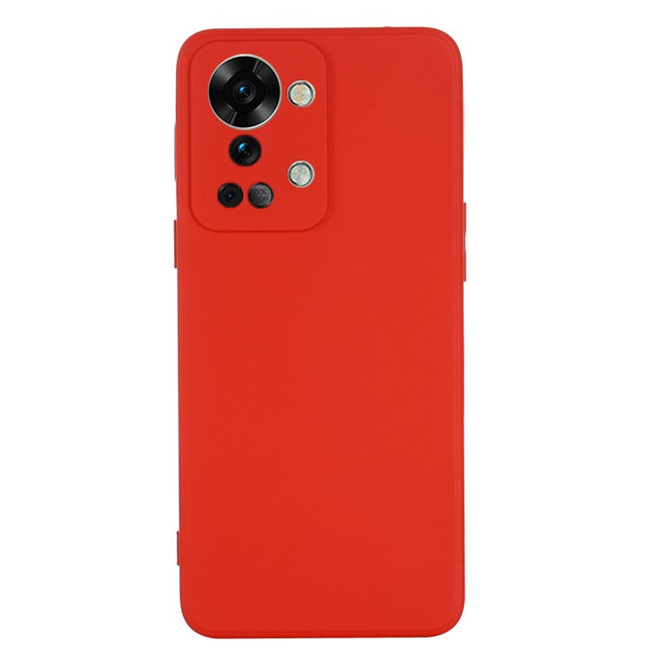 For OnePlus Nord 2T 5G Silicone Phone Case Drop-proof Bumper Cover Mobile Phone Protector - Red