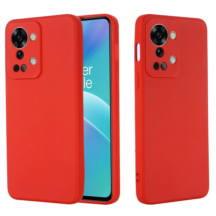 For OnePlus Nord 2T 5G Silicone Phone Case Drop-proof Bumper Cover Mobile Phone Protector - Red