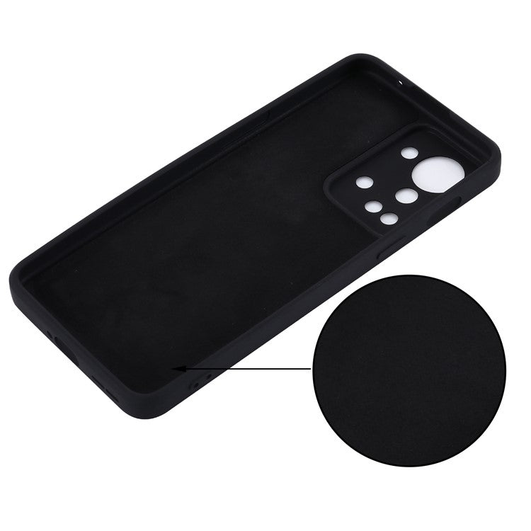 For OnePlus Nord 2T 5G Silicone Phone Case Drop-proof Bumper Cover Mobile Phone Protector - Black