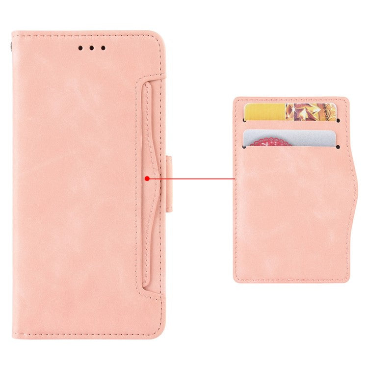 For Asus ROG Phone 6 5G / Phone 6 Pro 5G PU Leather Flip Folio Case Stand Function Multiple Card Slots Wallet Phone Cover - Pink