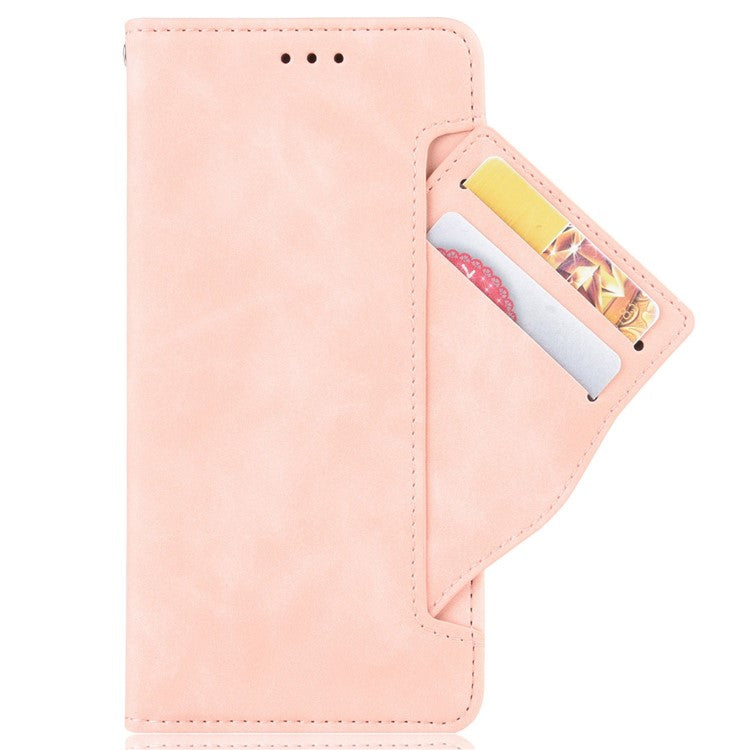 For Asus ROG Phone 6 5G / Phone 6 Pro 5G PU Leather Flip Folio Case Stand Function Multiple Card Slots Wallet Phone Cover - Pink