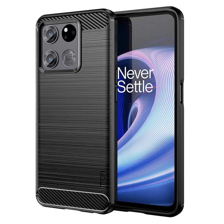 MOFI JK TPU Series-1 for OnePlus Ace Racing 5G Anti-dust Soft TPU Cell Phone Case Brushed Surface Carbon Fiber Phone Shell - Black