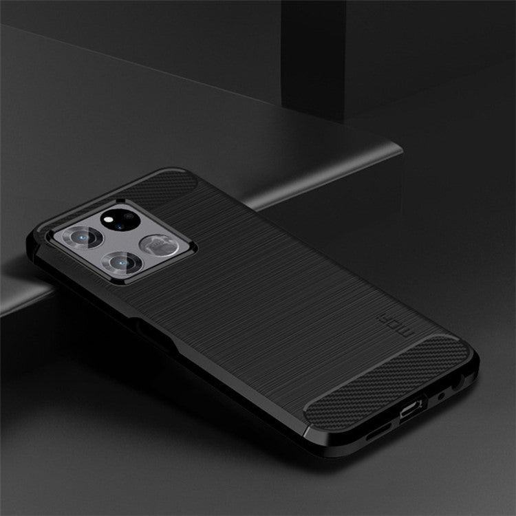MOFI JK TPU Series-1 for OnePlus Ace Racing 5G Anti-dust Soft TPU Cell Phone Case Brushed Surface Carbon Fiber Phone Shell - Black