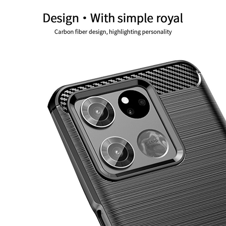 MOFI JK TPU Series-1 for OnePlus Ace Racing 5G Anti-dust Soft TPU Cell Phone Case Brushed Surface Carbon Fiber Phone Shell - Black