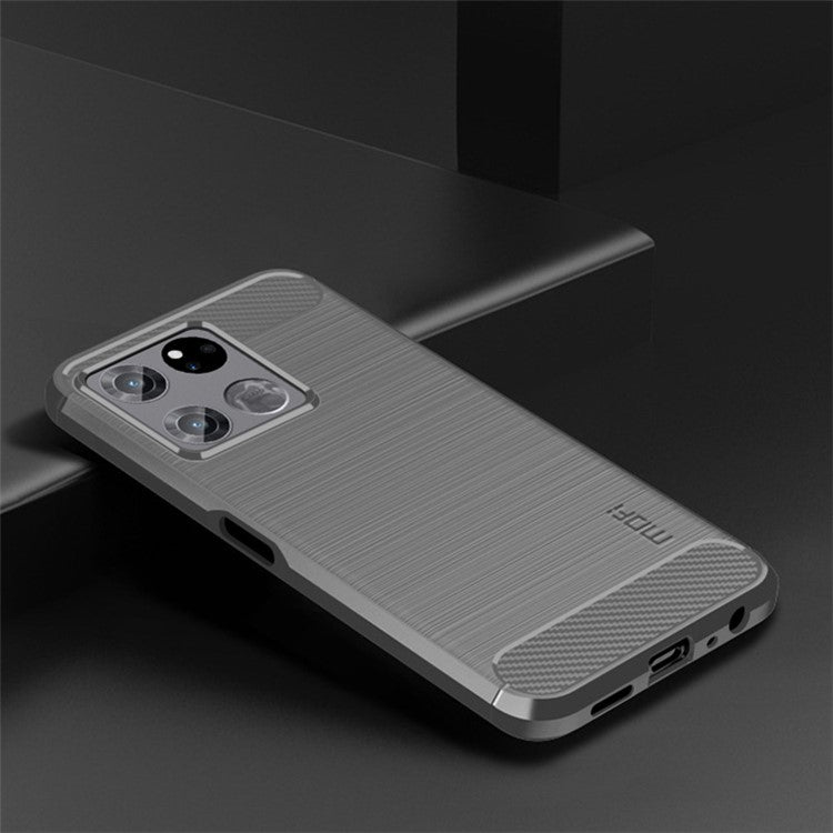 MOFI JK TPU Series-1 for OnePlus Ace Racing 5G Anti-dust Soft TPU Cell Phone Case Brushed Surface Carbon Fiber Phone Shell - Grey