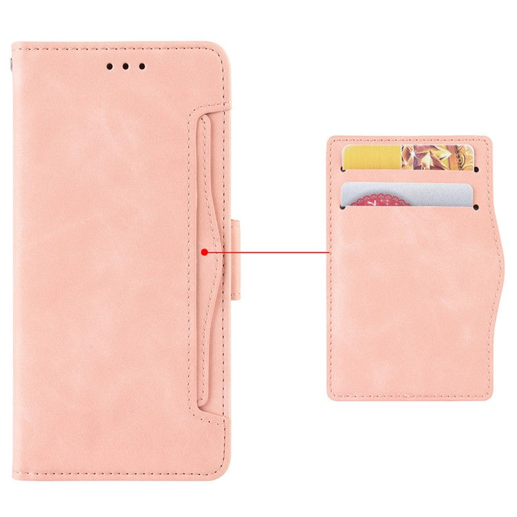 Mobile Phone Case for Asus Zenfone 10 5G / 9 5G Stand Feature Multiple Card Slots PU Leather Wallet Full Protection Cover - Pink