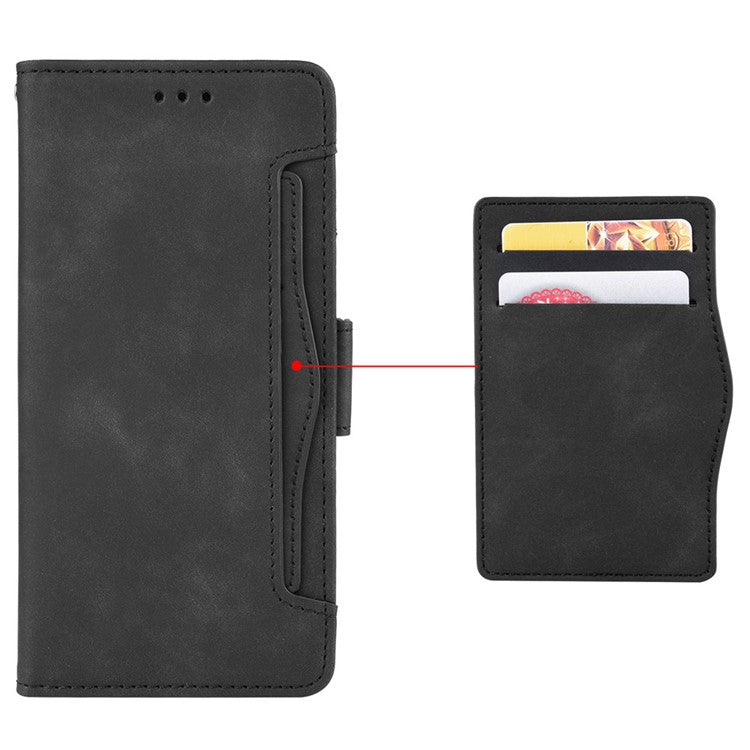 Mobile Phone Case for Asus Zenfone 10 5G / 9 5G Stand Feature Multiple Card Slots PU Leather Wallet Full Protection Cover - Black