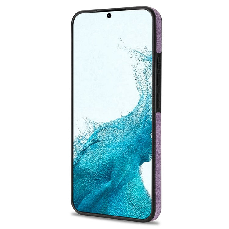 N.BEKUS Anti-drop Phone Case For Samsung Galaxy S22 5G, Well-protected PU Leather+TPU RFID Blocking Phone Cover Vertical Card Holder Kickstand - Purple